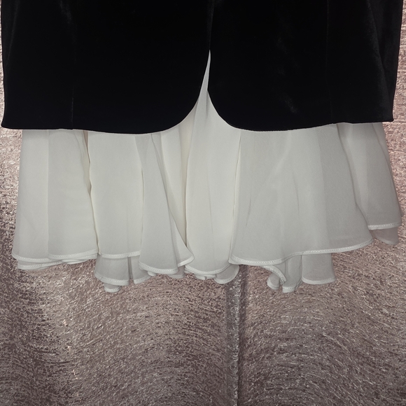 Amanda Uprichard Black Velvet And White Dress - Picture 5 of 10